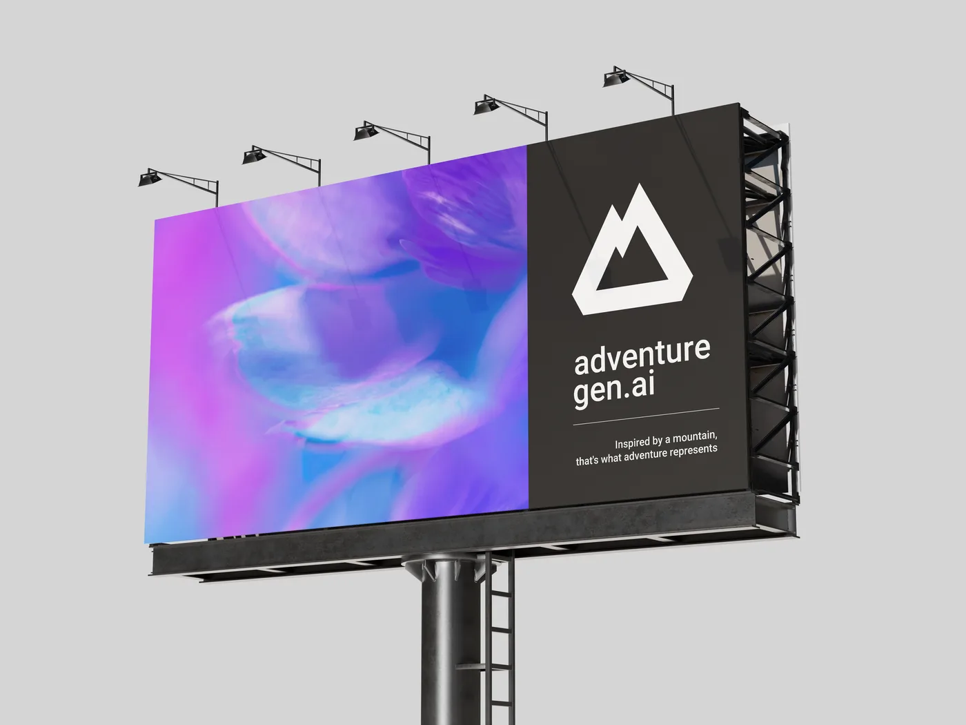 Adventure AI billboard mockup outdoors